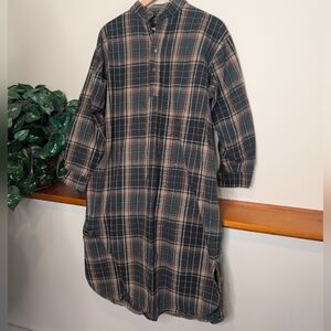 The Vermont Flannel Co. Plaid Flannel Long Night Shirt One Size